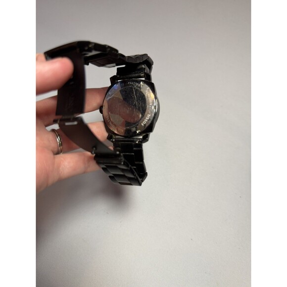 Fossil FS4775IE Black Stainless Steel Watch – Not Working – For Parts/Repair - Picture 7 of 9